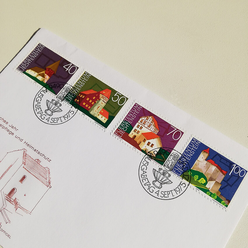 リヒテンシュタインの封筒と切手1