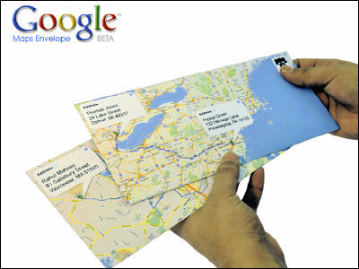 Googleマップを利用した面白い封筒