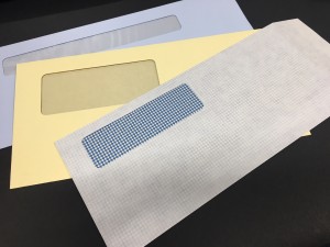 透けにくい封筒のサンプル