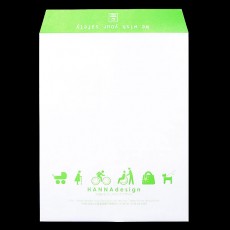 緑色のフタベタ印刷を施した封筒