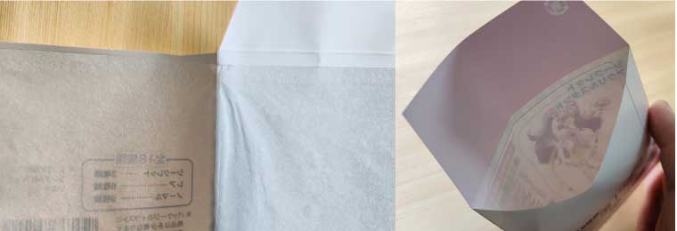 不織布を貼ったグッズの傷防止保護パッケージ