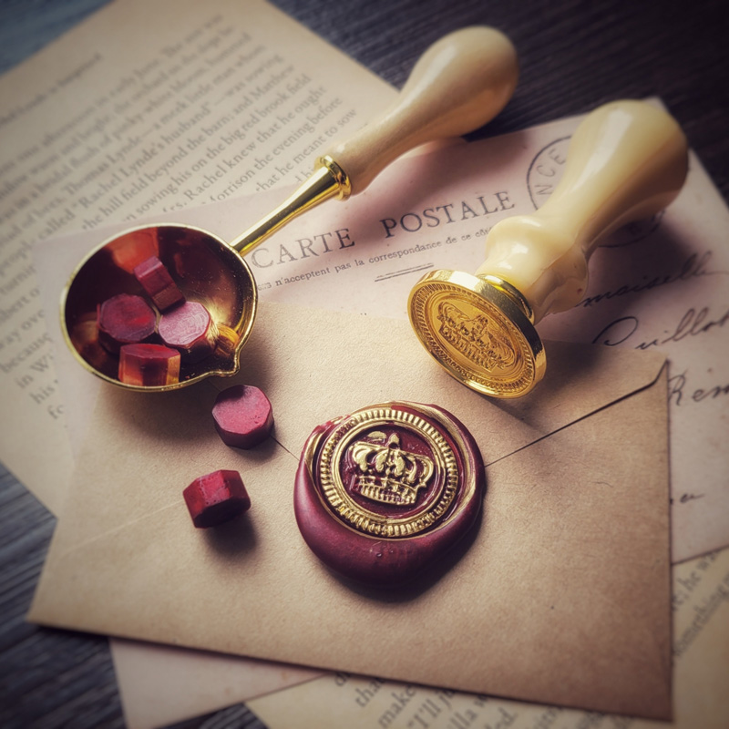 シーリングワックスとスタンプ