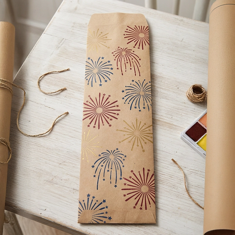 細長い形状の花火に合わせたオーダーメイド封筒