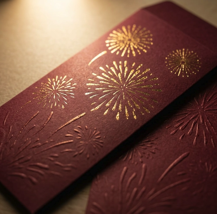 高級感を演出する箔押し加工の封筒