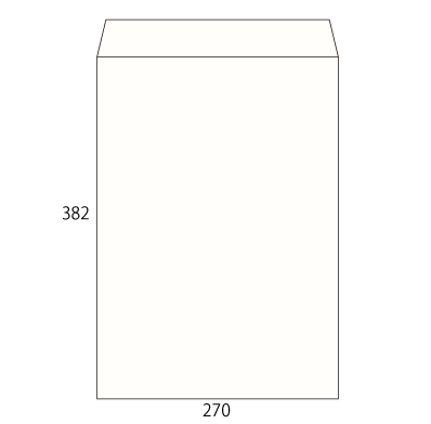 角1 ホワイトR40CoC 100 中貼
幅 x 天地：270 x 382mm
米坪：100g/m2