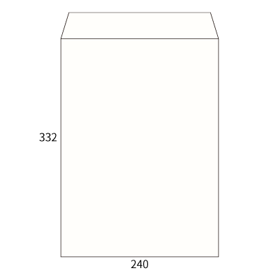 角2 透けないコーティング パステルホワイト 100(小ロット)
幅 x 天地：240 x 332mm
米坪：100g/m2