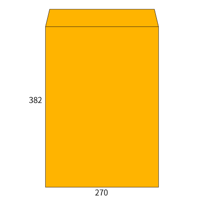 角1 カラーオレンジ 100
幅 x 天地：270 x 382mm
米坪：100g/m2