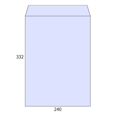 角2 透けないコーティング パステルアクア 100
幅 x 天地：240 x 332mm
米坪：100g/m2
