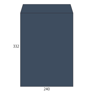 角2サイド封筒 コットン ミッドナイトブルー116.3g
幅 x 天地：240 x 332mm
米坪：116g/m2