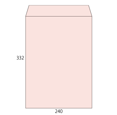 角2サイド封筒 コットン ピンク 116.3g
幅 x 天地：240 x 332mm
米坪：116g/m2