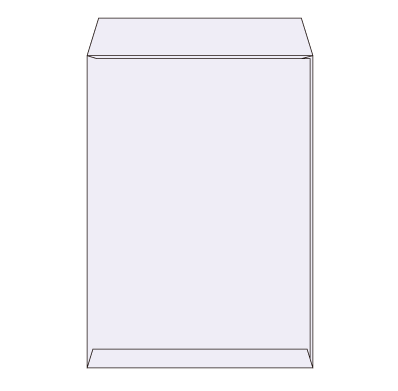 角2サイド封筒 コットン スノーホワイト 116.3g
幅 x 天地：240 x 332mm
米坪：116g/m2