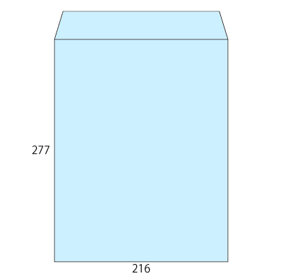 角4 ECブルー 100 中貼
幅 x 天地：197 x 267mm
米坪：100g/m2