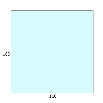 SE16カマス封筒 コットン ブルー 116.3g
幅 x 天地：160 x 160mm
米坪：116g/m2