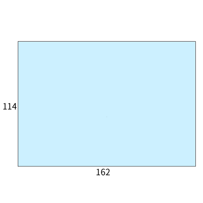 YS 2号 ソフトブルー(〒枠なし)
幅 x 天地：162 x 114mm
米坪：100g/m2