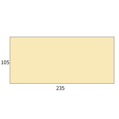 廃番）パステルベージュ洋4 (500枚函)枠ナシ
幅 x 天地：235 x 105mm
米坪：100g/m2