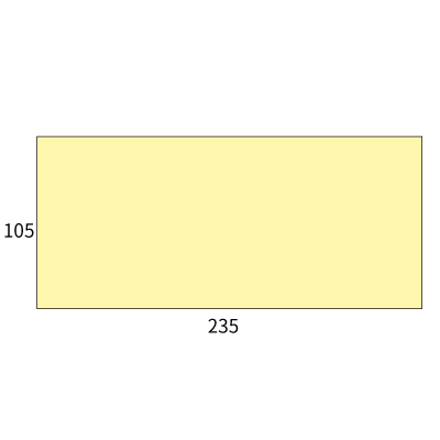 パステルクリーム洋4 (500枚函)枠ナシ
幅 x 天地：235 x 105mm
米坪：100g/m2